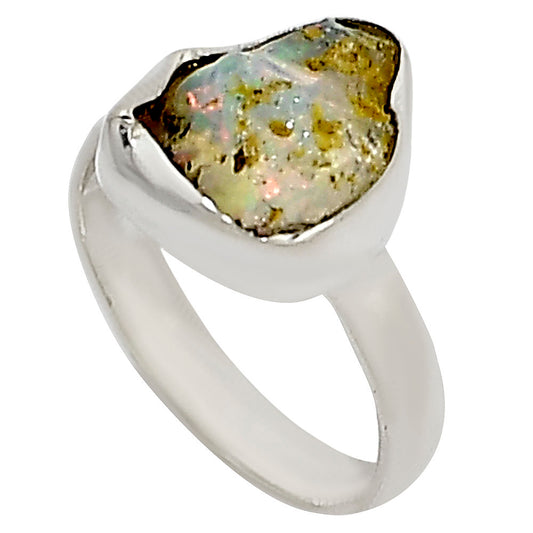 Ethiopian Opal Rough Ring size-6 R-1001 25-ER16169