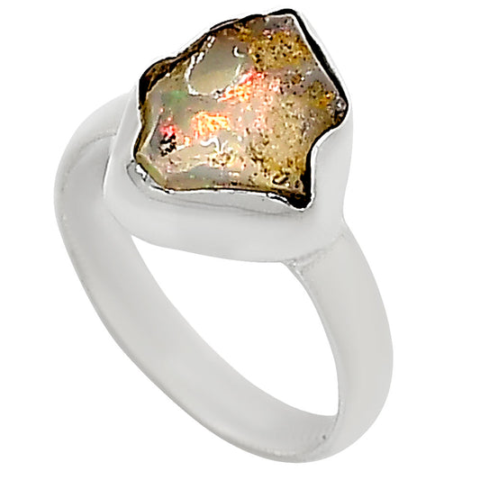 Ethiopian Opal Rough Ring size-7 R-1001 25-ER16186
