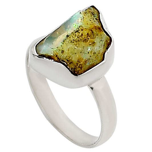 Ethiopian Opal Rough Ring size-8 R-1001 25-ER16212
