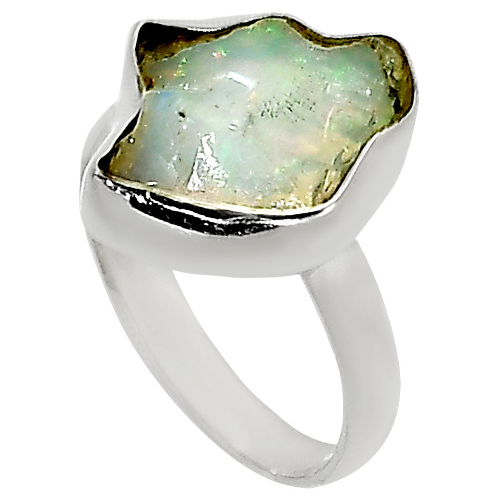 Ethiopian Opal Rough Ring size-8 R-1001 25-ER16219