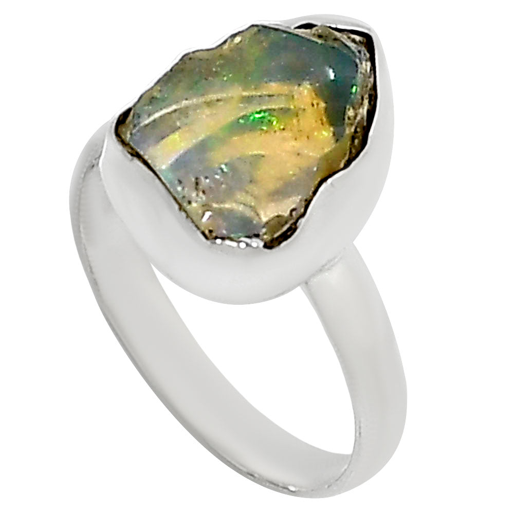 Ethiopian Opal Rough Ring size-8 R-1001 25-ER16221