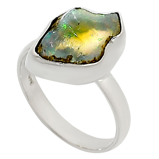Ethiopian Opal Rough Ring size-8 R-1001 25-ER16223