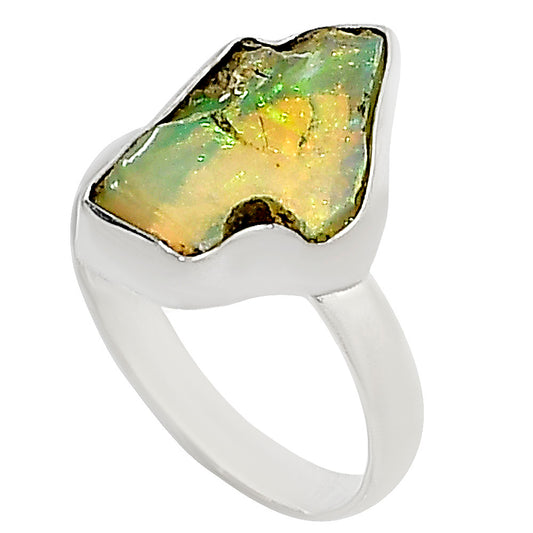 Ethiopian Opal Rough Ring size-8 R-1001 25-ER16229
