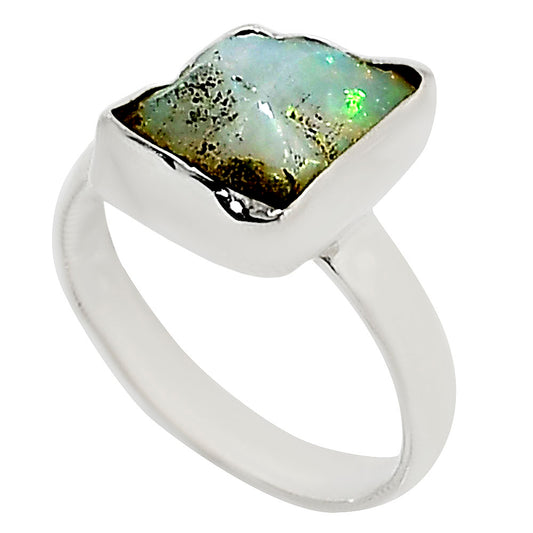 Ethiopian Opal Rough Ring size-8 R-1001 25-ER16231