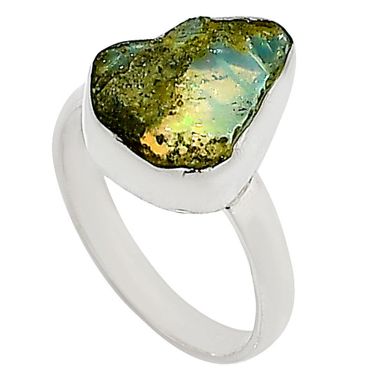 Ethiopian Opal Rough Ring size-8 R-1001 25-ER16237