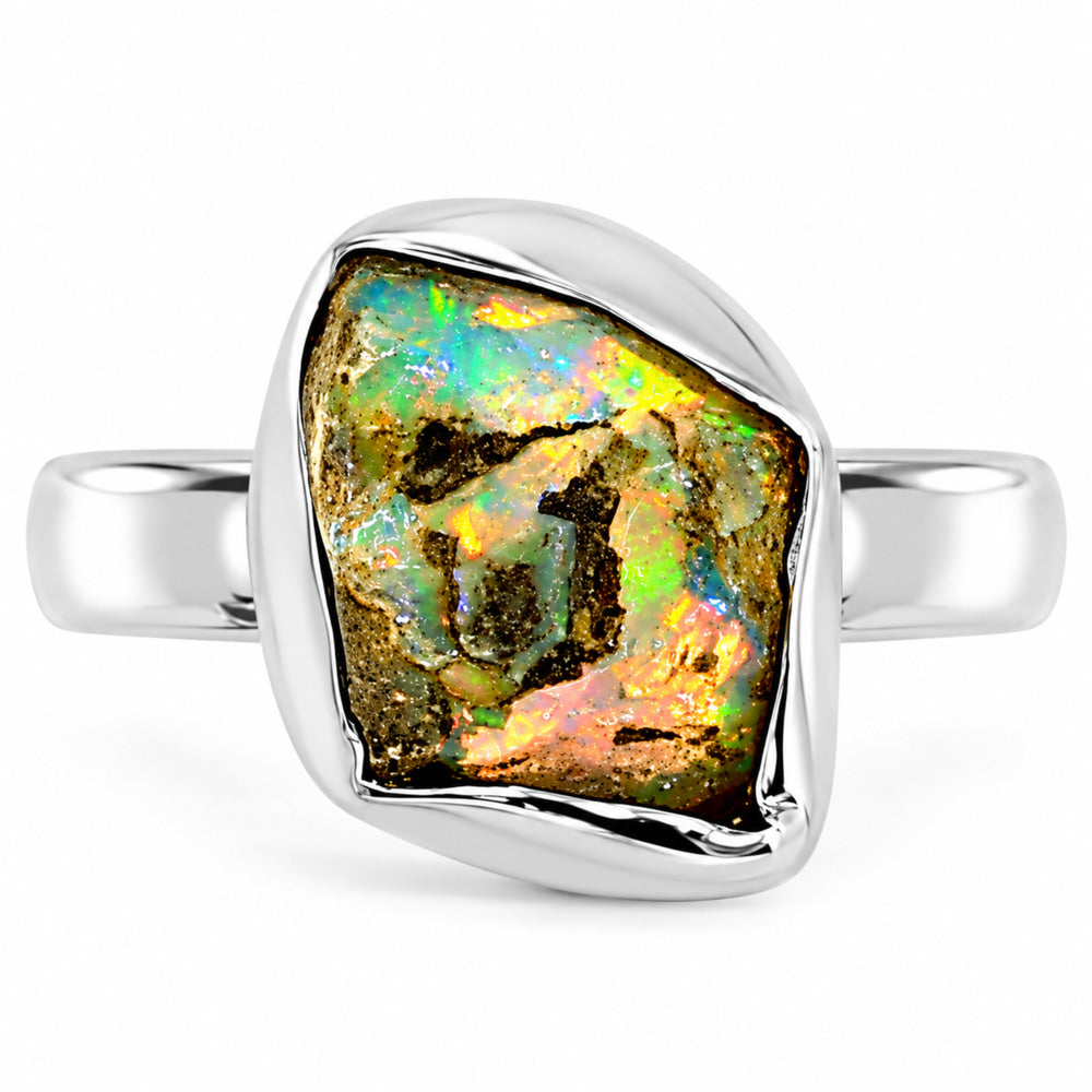 Ethiopian Opal Rough Ring size-8 R-1001 25-ER16240