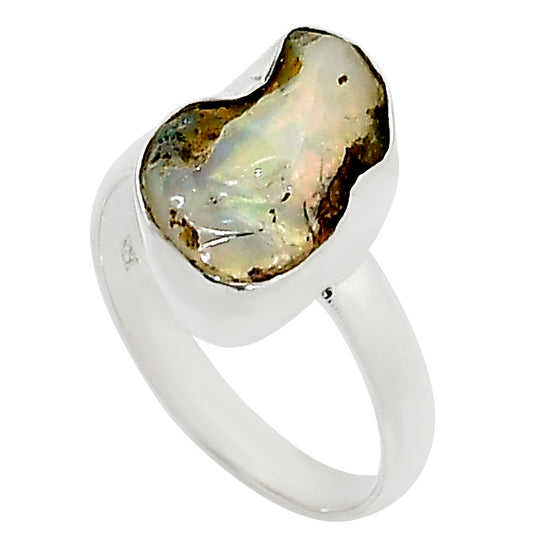 Ethiopian Opal Rough Ring size-8 R-1001 25-ER16241