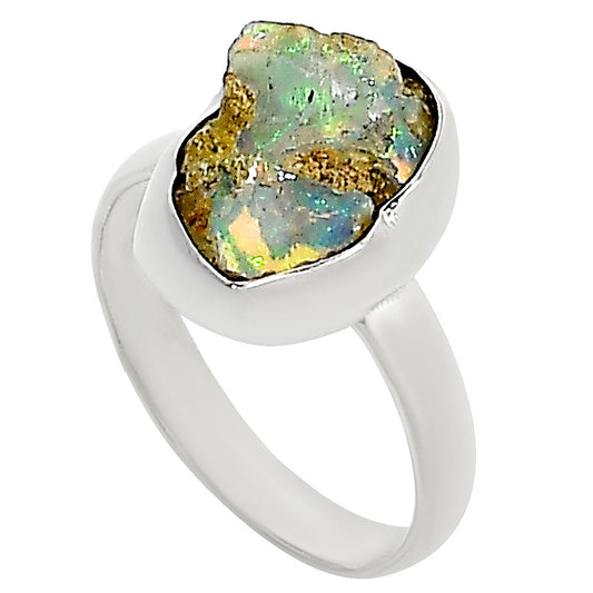 Ethiopian Opal Rough Ring size-8 R-1001 25-ER16245
