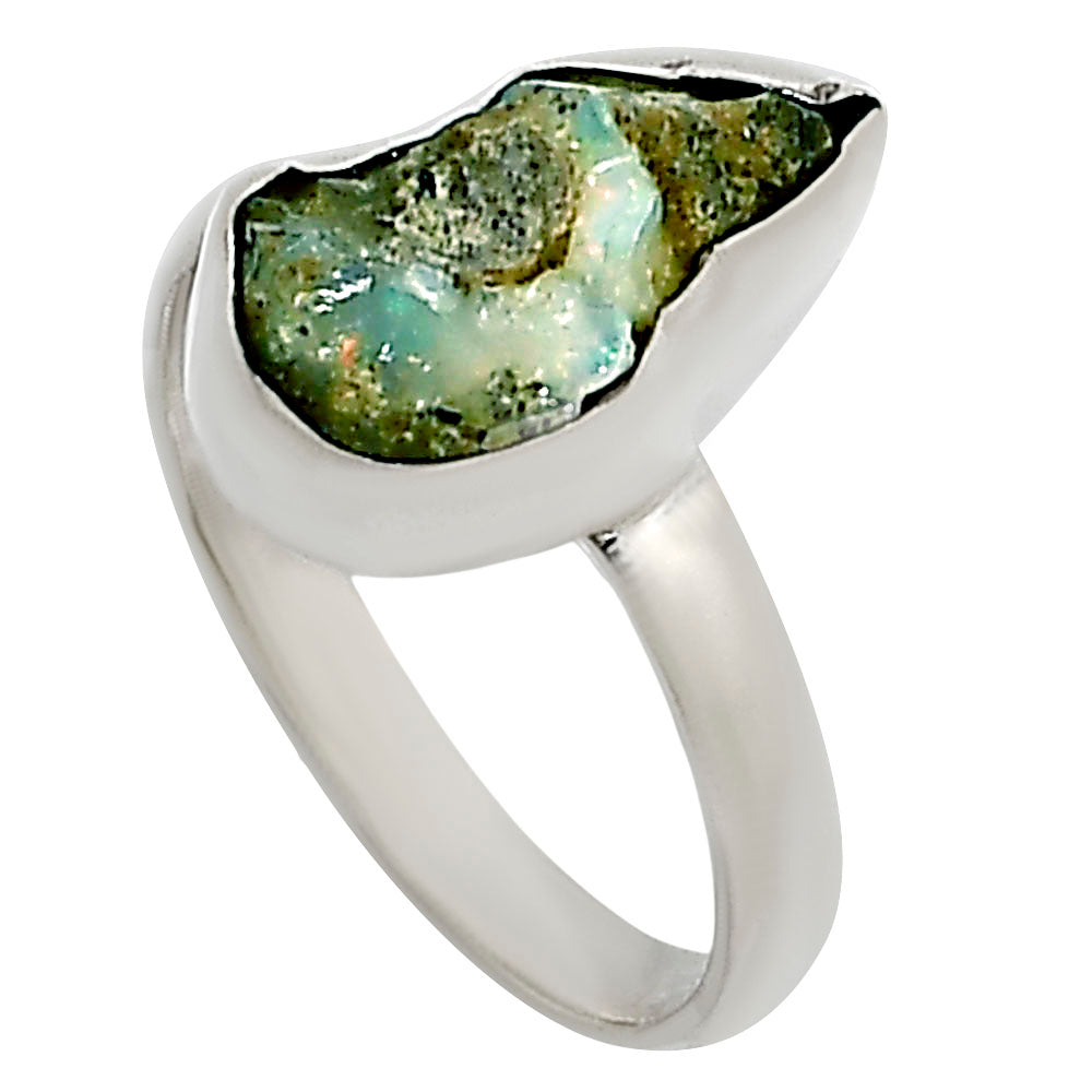 Ethiopian Opal Rough Ring size-9 R-1001 25-ER16260