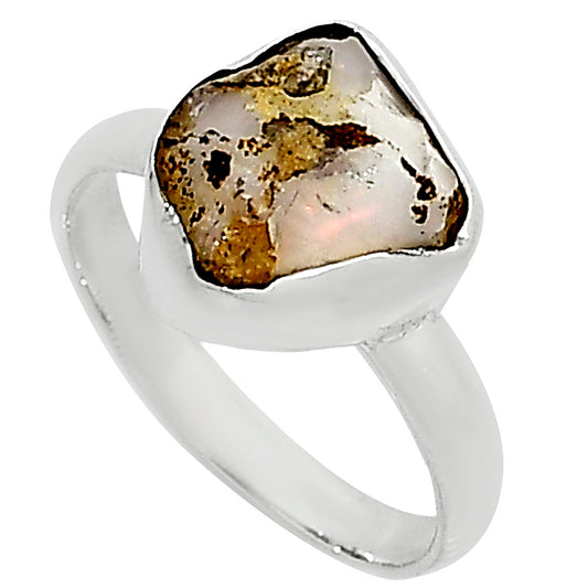Ethiopian Opal Rough Ring size-9 R-1001 25-ER16269