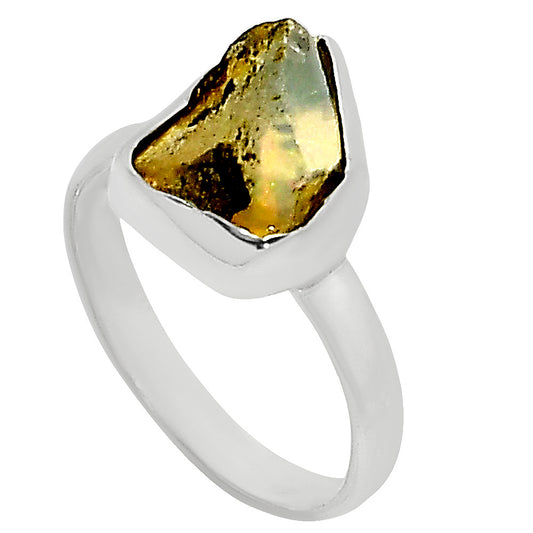 Ethiopian Opal Rough Ring size-9 R-1001 25-ER16281
