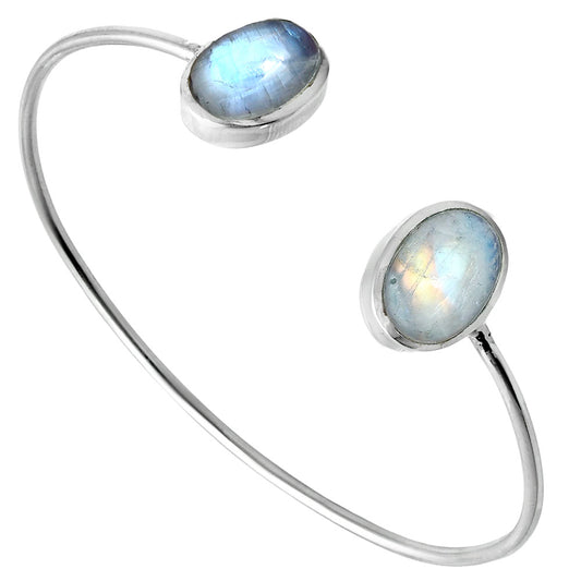 Premium Quality Rainbow Moonstone Cuff Bangle Bracelet B-1004 26-EB10147