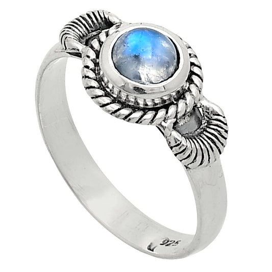 Premium Quality Rainbow Moonstone - India Ring size-8 R-1733 26-ER10923