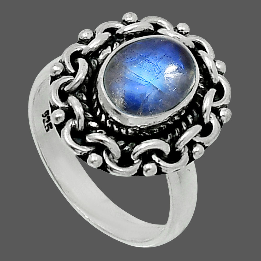 Premium Quality Rainbow Moonstone Ring size-6 R-1667 26-ER10964