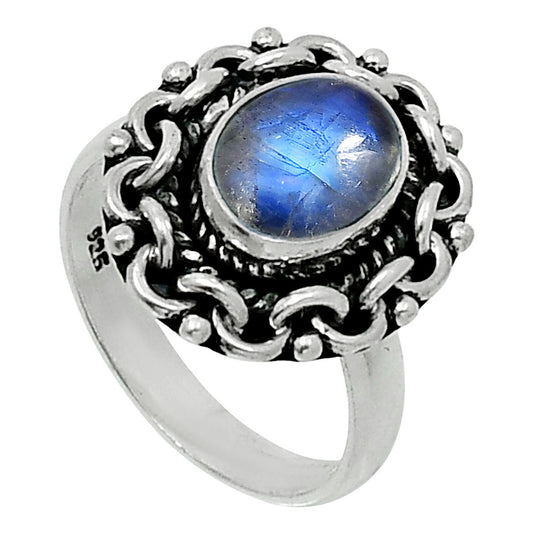 Premium Quality Rainbow Moonstone Ring size-6 R-1667 26-ER10964
