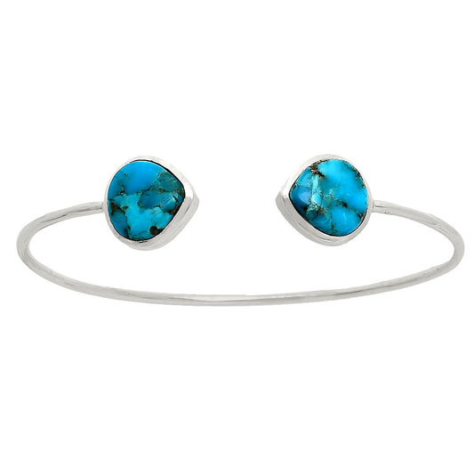 Premium Kingman Turquoise With Pyrite Cuff Bangle Bracelet B-1004 27-EB10163