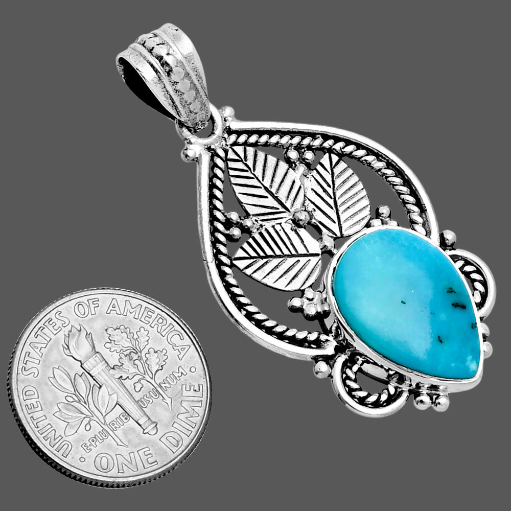 Premium Quality Natural Turquoise Morenci Mine Pendant P-1258 27-EP10136