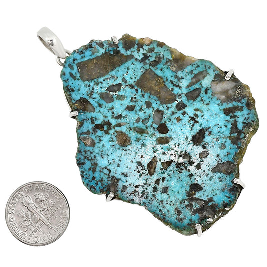 Natural Rare Turquoise Nevada Aztec Mt Pendant P-1013 27-EP11173