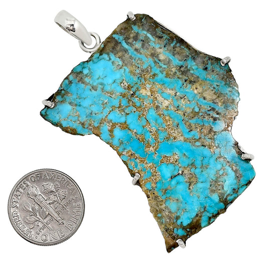 Natural Rare Turquoise Nevada Aztec Mt Pendant P-1013 27-EP11174
