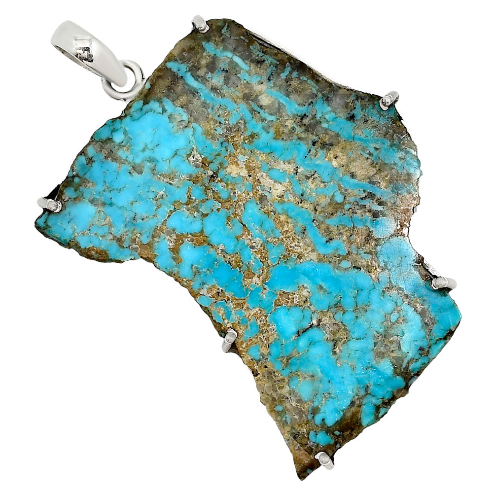 Natural Rare Turquoise Nevada Aztec Mt Pendant P-1013 27-EP11174