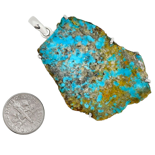 Natural Rare Turquoise Nevada Aztec Mt Pendant P-1013 27-EP11176