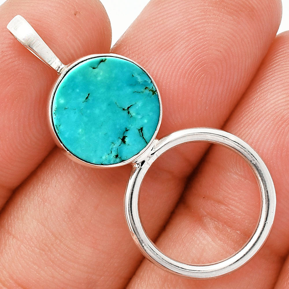 Premium Rare Turquoise Nevada Aztec Mt Pendant Earrings Set T-1012 27-ET10041