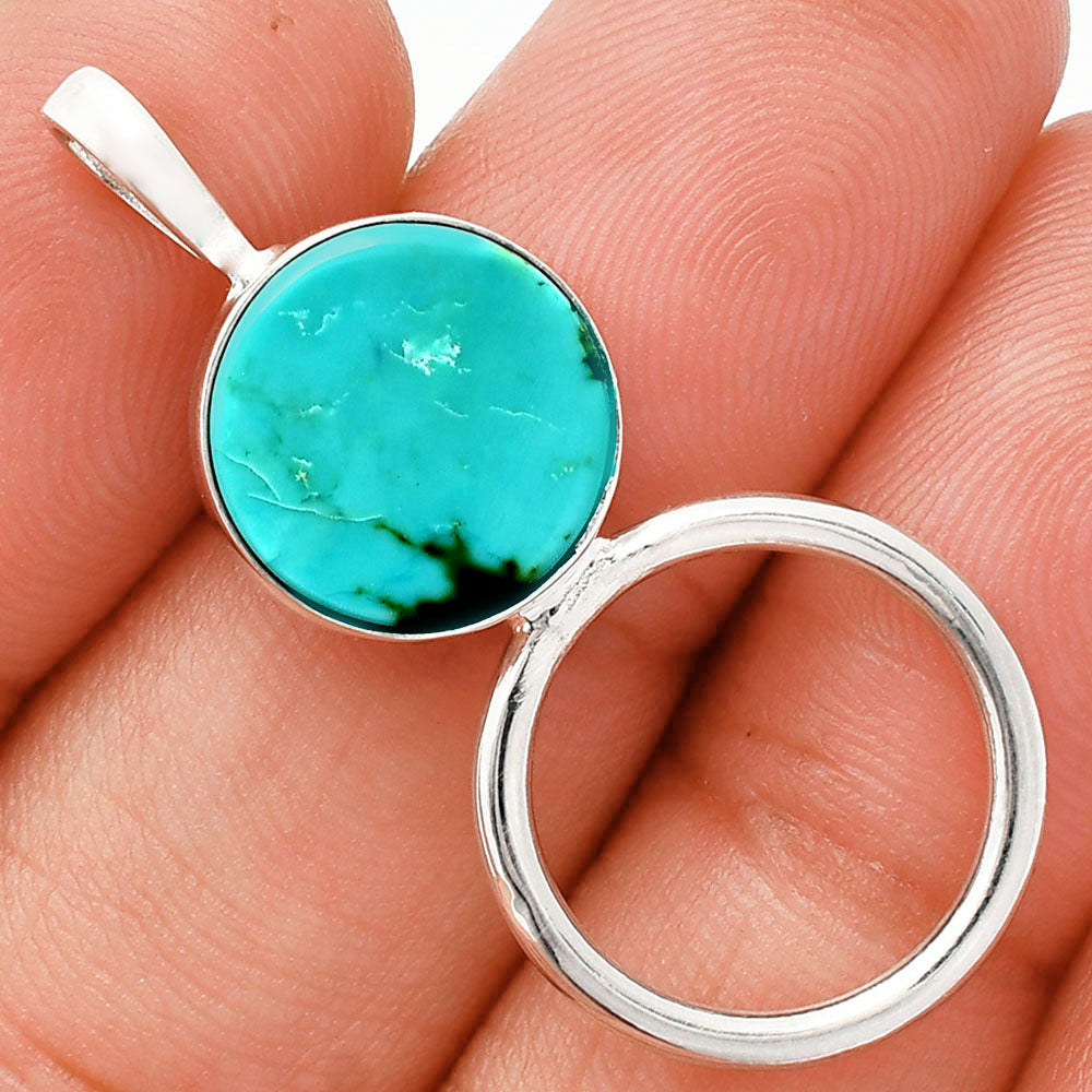 Premium Rare Turquoise Nevada Aztec Mt Pendant Earrings Set T-1012 27-ET10042