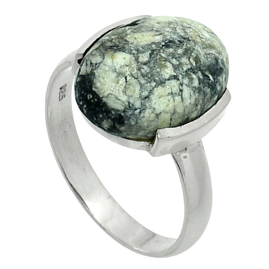 Premium Authentic White Buffalo Turquoise Nevada Ring size-9 R-1173 28-ER11411