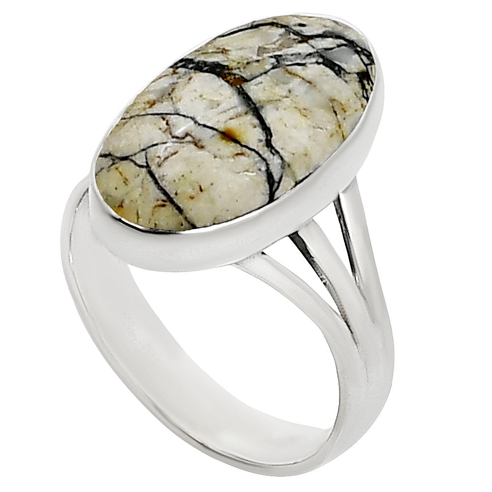 Authentic White Buffalo Turquoise Nevada Ring size-10 R-1003 28-ER15031