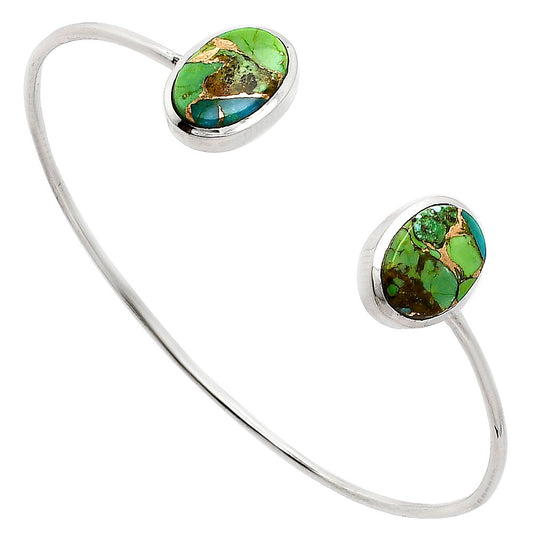 Premium Blue Turquoise In Green Mohave Cuff Bangle Bracelet B-1004 29-EB10197