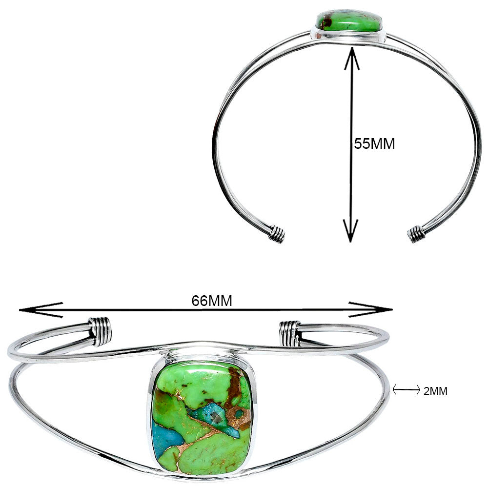 Premium Blue Turquoise In Green Mohave Cuff Bangle Bracelet B-1013 29-EB10201