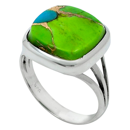 Premium Blue Turquoise In Green Mohave - USA Ring size-8 R-1006 29-ER11426