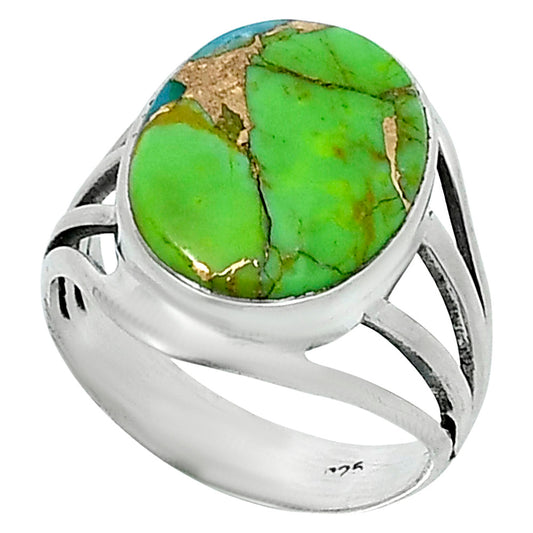 Premium Blue Turquoise In Green Mohave - USA Ring size-8 R-1219 29-ER11459