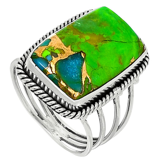 Premium Blue Turquoise In Green Mohave - USA Ring size-10 R-1010 29-ER11493