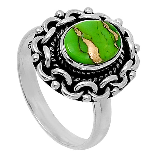 Premium Copper Green Turquoise Ring size-7 R-1667 29-ER11500