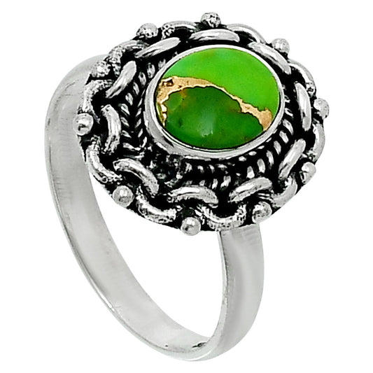 Premium Copper Green Turquoise Ring size-9 R-1667 29-ER11505