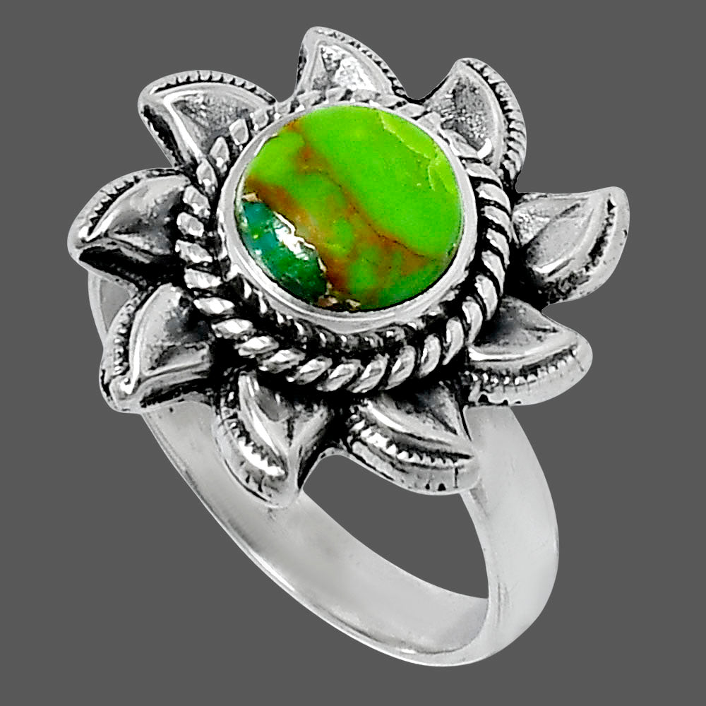 Premium Copper Green Turquoise Ring size-6 R-1617 29-ER11524