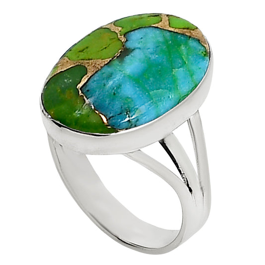 Blue Turquoise In Green Mohave Ring size-10 R-1003 29-ER15075