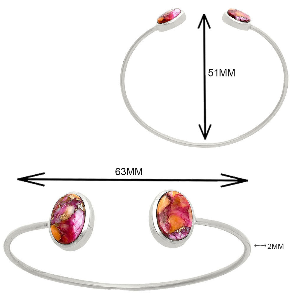 Premium Kingman Orange Dahlia Turquoise Cuff Bangle Bracelet B-1004 30-EB10229