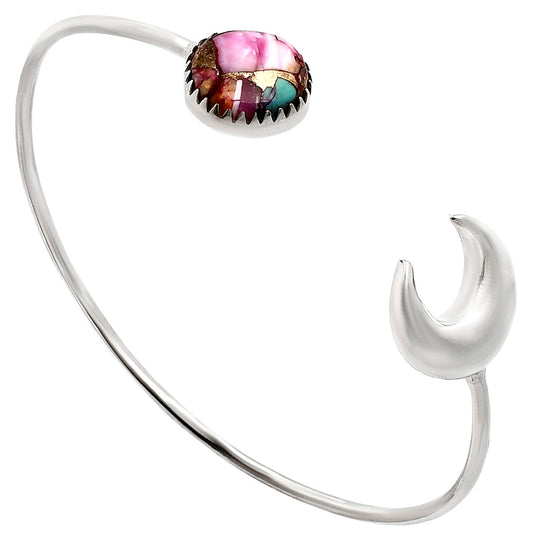 Moon - Kingman Pink Dahlia Turquoise Cuff Bangle Bracelet B-1046 30-EB10236