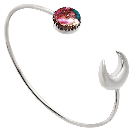 Moon - Kingman Pink Dahlia Turquoise Cuff Bangle Bracelet B-1046 30-EB10238