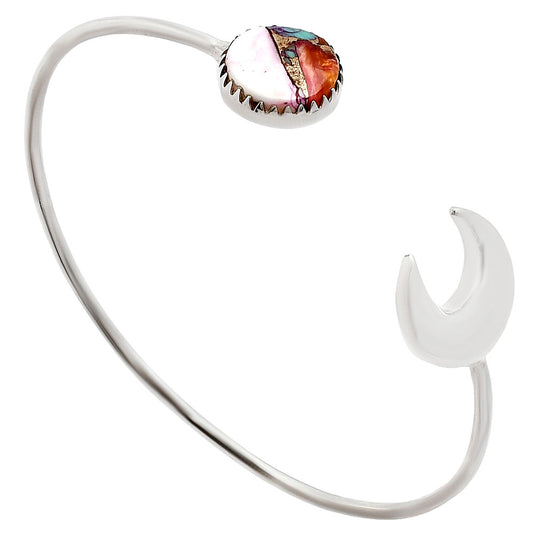 Moon - Kingman Orange Dahlia Turquoise Cuff Bangle Bracelet B-1046 30-EB10241