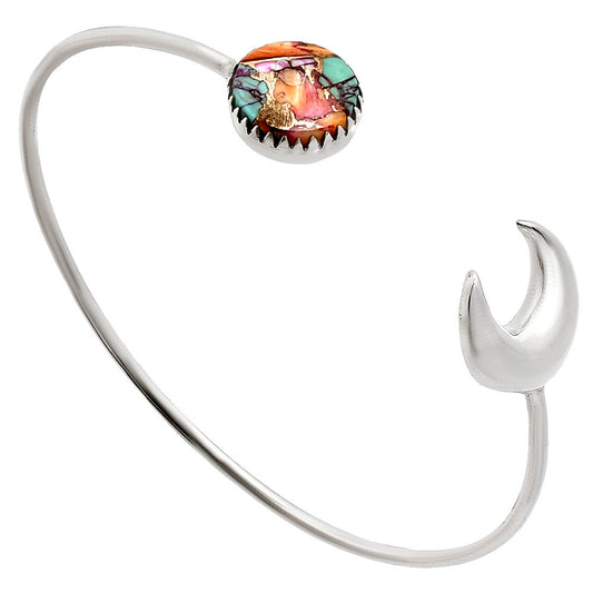 Moon - Kingman Orange Dahlia Turquoise Cuff Bangle Bracelet B-1046 30-EB10242