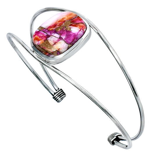 Premium Kingman Orange Dahlia Turquoise Cuff Bangle Bracelet B-1013 30-EB10253