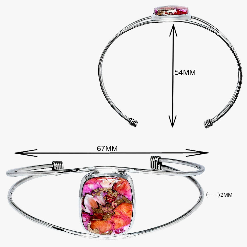 Premium Kingman Orange Dahlia Turquoise Cuff Bangle Bracelet B-1013 30-EB10263