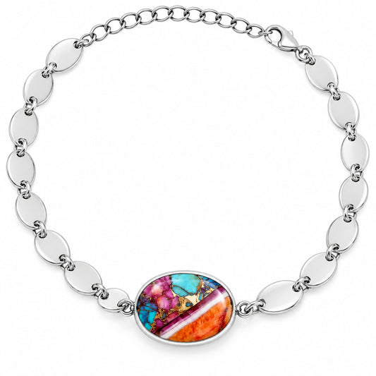 Premium Kingman Orange Dahlia Turquoise Bracelet B-1044 30-EB10291