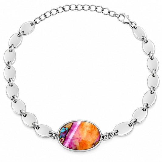 Premium Kingman Orange Dahlia Turquoise Bracelet B-1044 30-EB10292