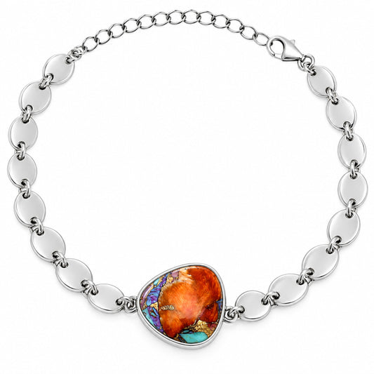 Premium Kingman Orange Dahlia Turquoise Bracelet B-1044 30-EB10294