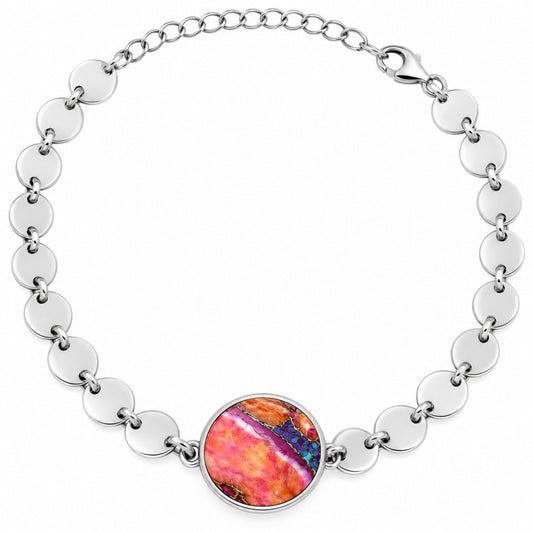 Premium Kingman Orange Dahlia Turquoise Bracelet B-1044 30-EB10298