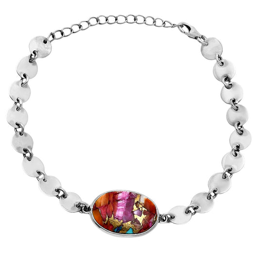 Premium Kingman Orange Dahlia Turquoise Bracelet B-1044 30-EB10299